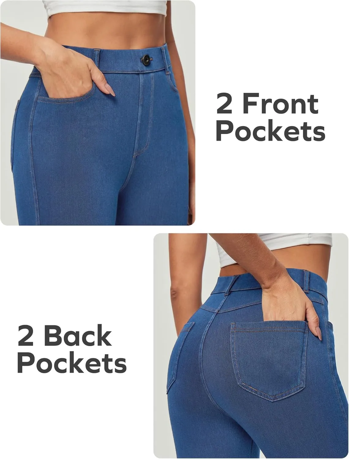 Ewedoos Jeggings for Women Tummy Control Stretchy High Waisted Jeans for Women Pull on Skinny Butt Lifting Jeans Trendy