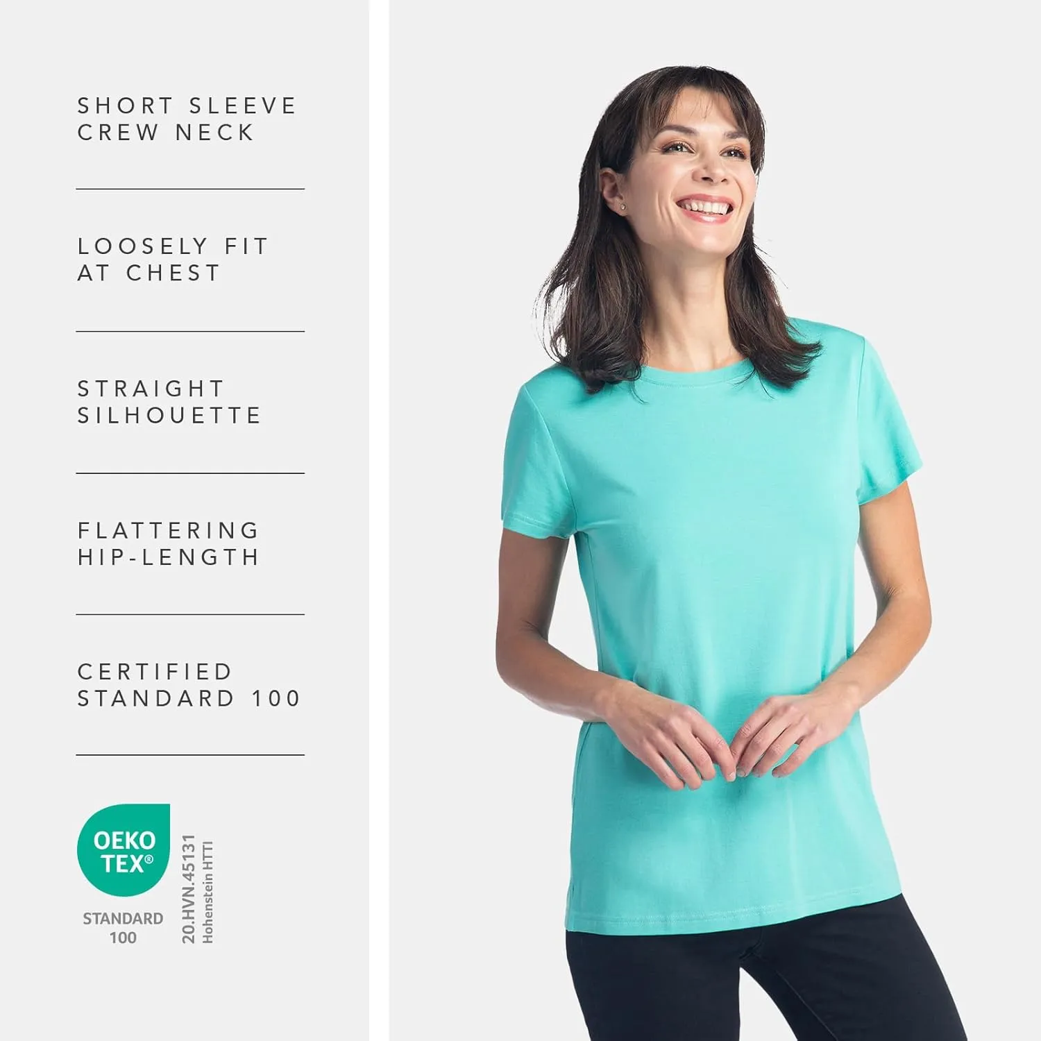 Fishers Finery Women's Ecofabric Short Sleeve Classic Fit Crew Neck Tee