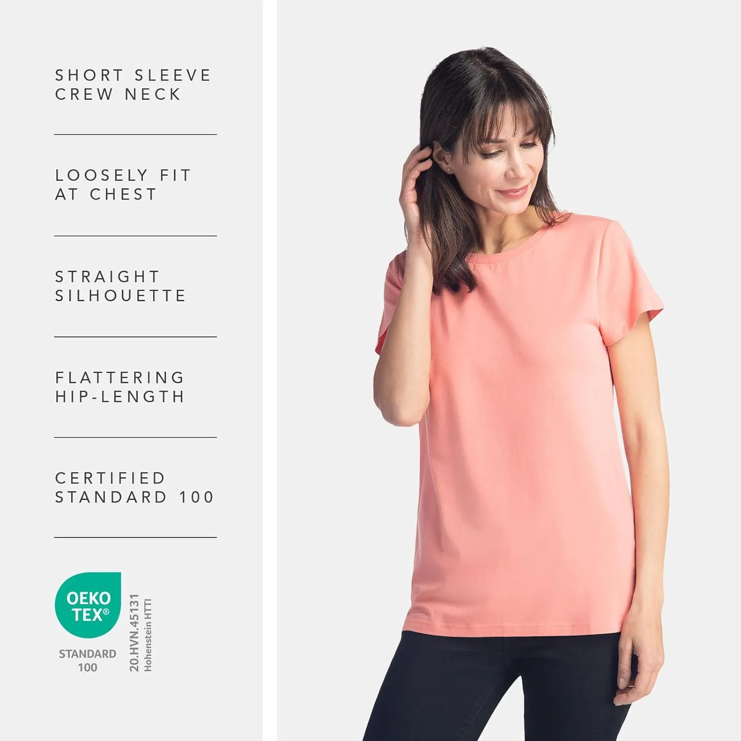 Fishers Finery Women's Ecofabric Short Sleeve Classic Fit Crew Neck Tee