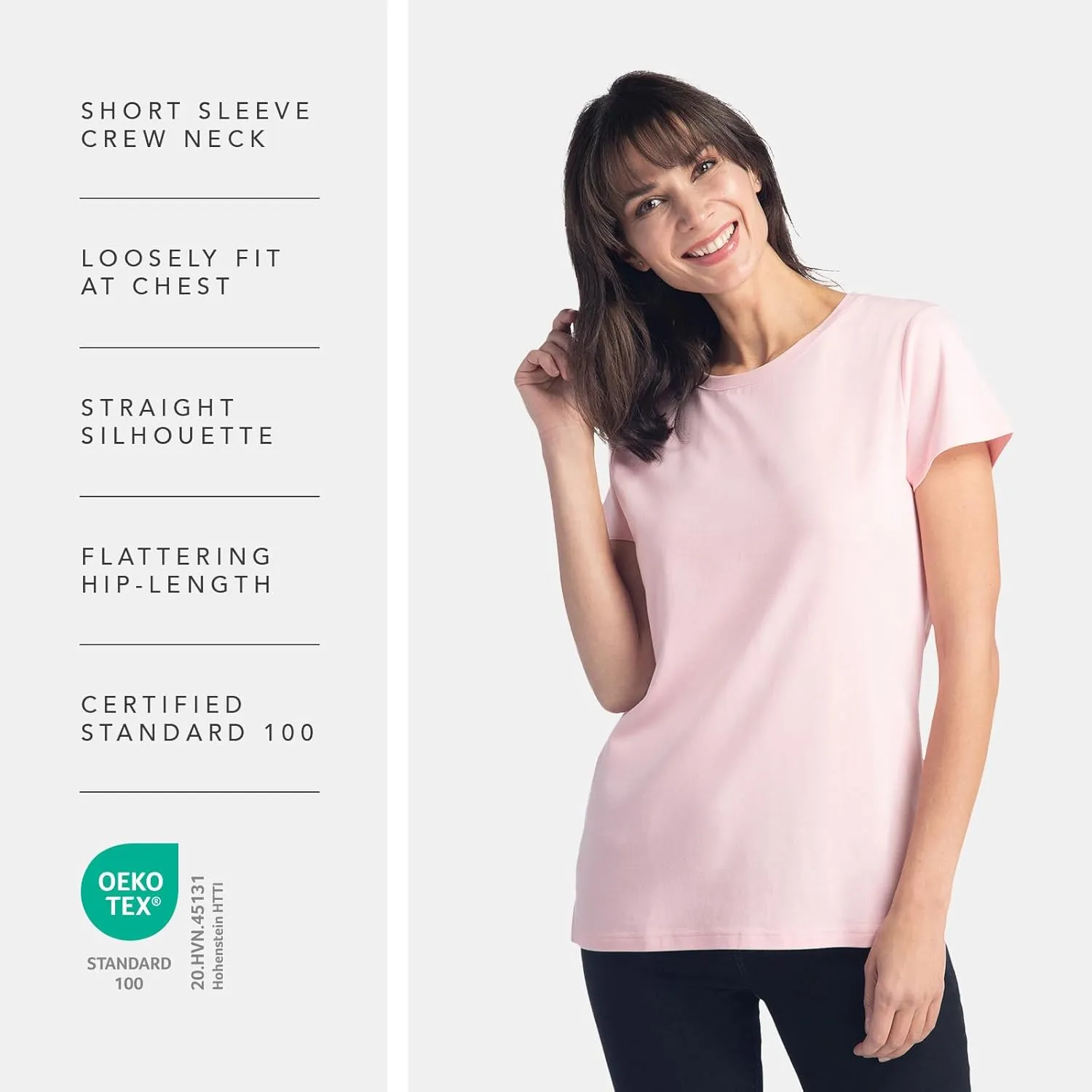 Fishers Finery Women's Ecofabric Short Sleeve Classic Fit Crew Neck Tee