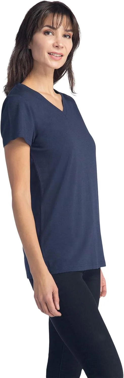 Fishers Finery Women's Ecofabric Short Sleeve Classic Fit V Neck Tee