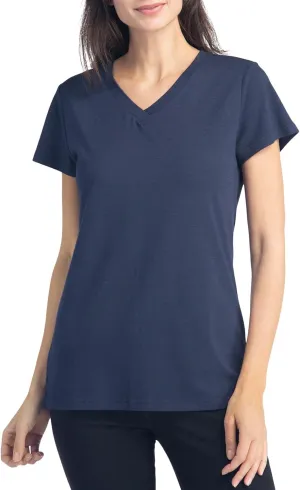 Fishers Finery Women's Ecofabric Short Sleeve Classic Fit V Neck Tee
