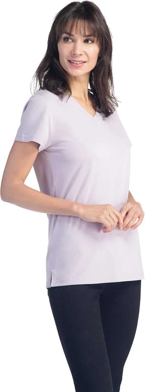 Fishers Finery Women's Ecofabric Short Sleeve Classic Fit V Neck Tee