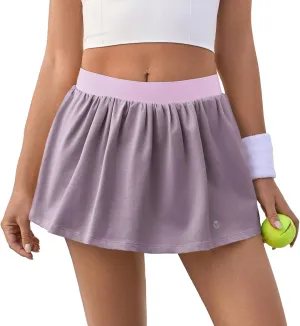 Fisoew Womens Tennis Skirt Built-in Shorts Workout High Waisted Active Running Skorts Skirts with Pockets