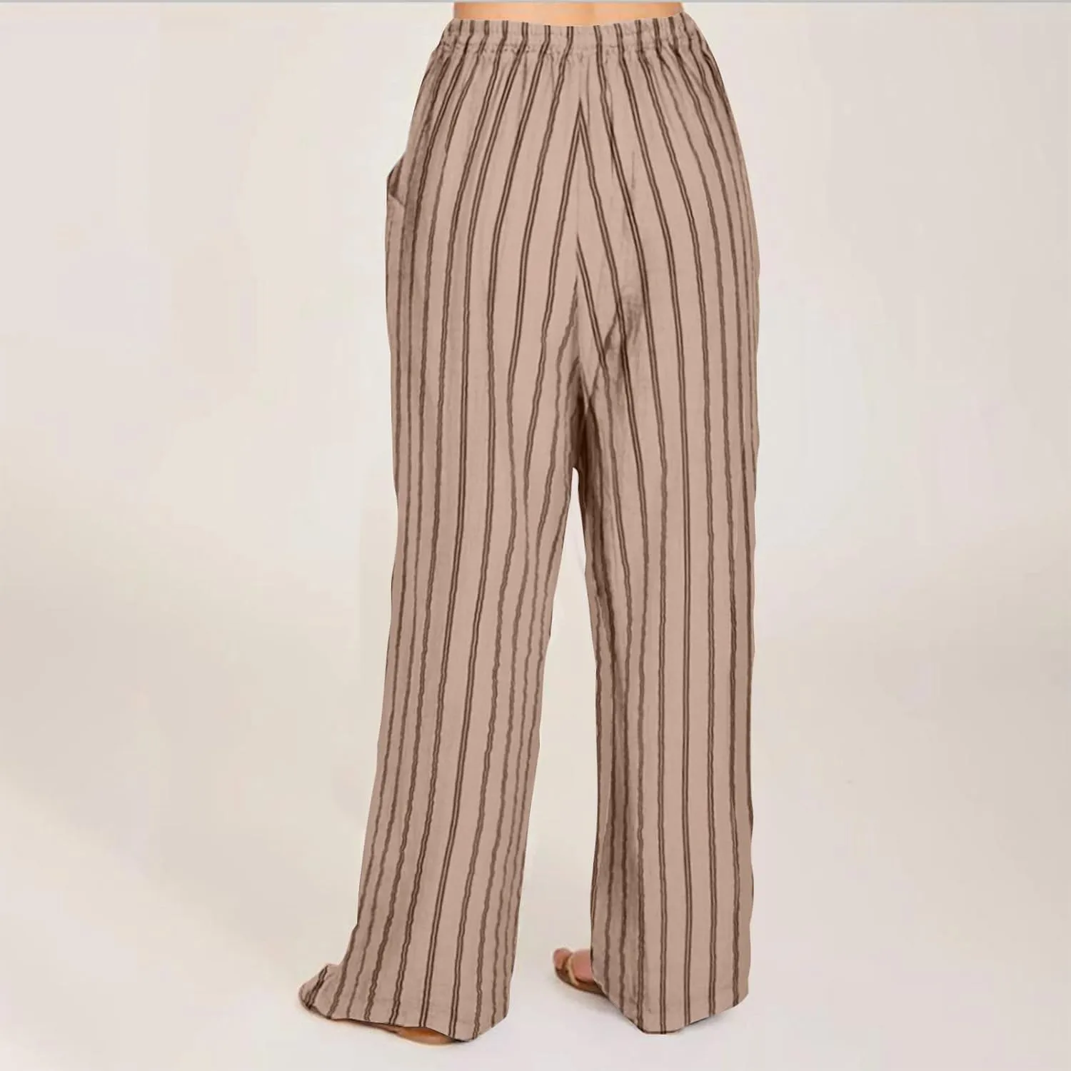 FZYLQY Women's Summer Drawstring Waist Wide Leg Loose Cotton Linen Palazzo Pants 2025 Boho Beach Travel Vacation Outfits