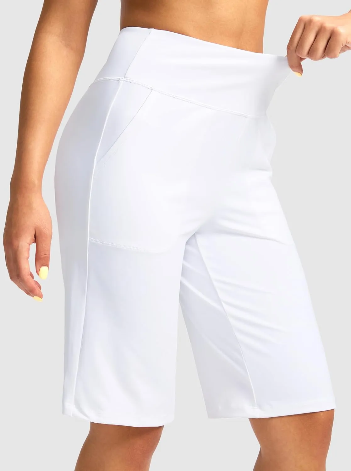 G Gradual Women's Bermuda Shorts 12" Knee Length with Pockets High Waisted Stretch Long Shorts for Women Casual Walking