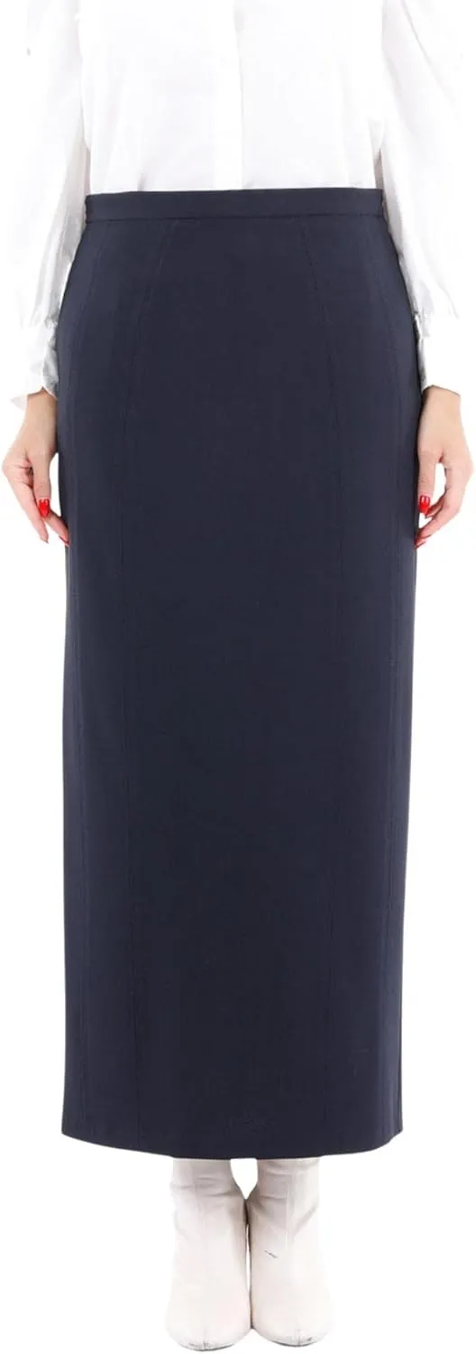 G-Line Women's Maxi Pencil Skirts Kick Pleated on Back Side High Waist Elegant Business Long Dress Skirt Regular to Plus Size
