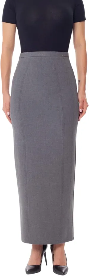 G-Line Women's Maxi Pencil Skirts Kick Pleated on Back Side High Waist Elegant Business Long Dress Skirt Regular to Plus Size