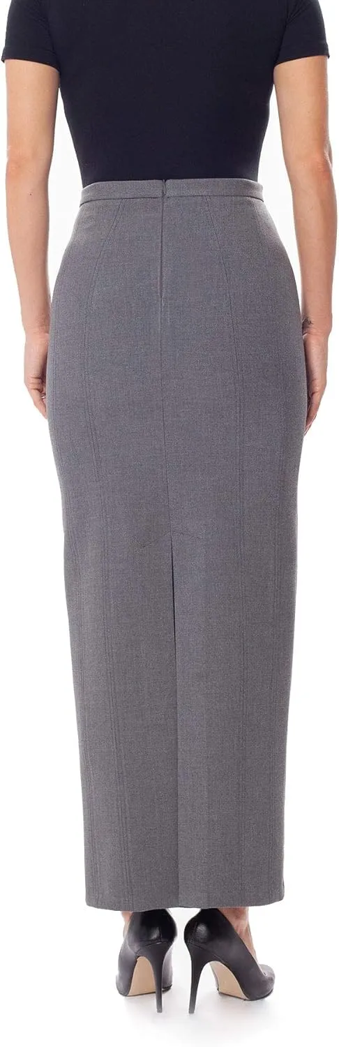 G-Line Women's Maxi Pencil Skirts Kick Pleated on Back Side High Waist Elegant Business Long Dress Skirt Regular to Plus Size