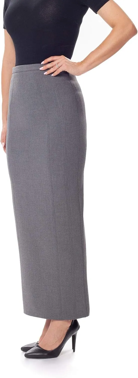 G-Line Women's Maxi Pencil Skirts Kick Pleated on Back Side High Waist Elegant Business Long Dress Skirt Regular to Plus Size