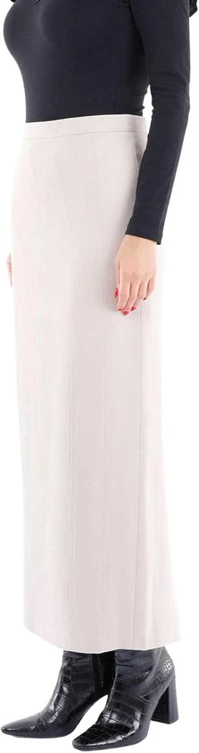 G-Line Women's Maxi Pencil Skirts Kick Pleated on Back Side High Waist Elegant Business Long Dress Skirt Regular to Plus Size