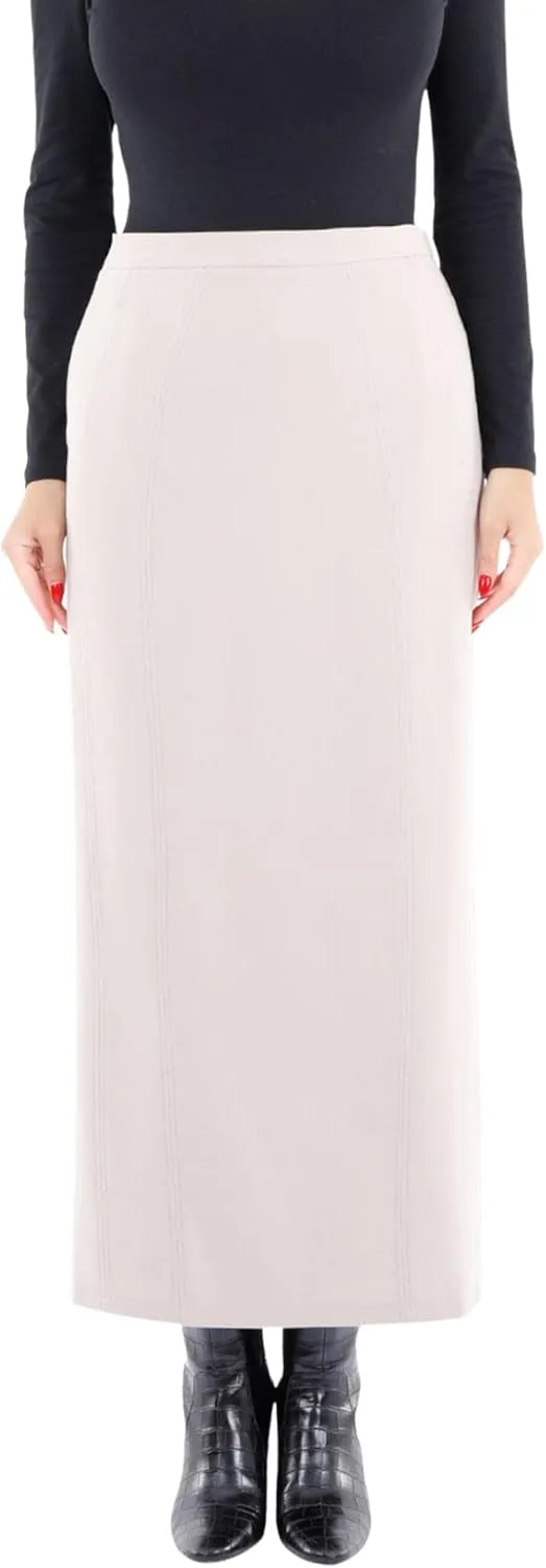 G-Line Women's Maxi Pencil Skirts Kick Pleated on Back Side High Waist Elegant Business Long Dress Skirt Regular to Plus Size