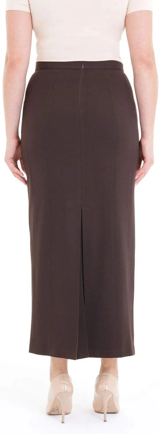 G-Line Women's Maxi Pencil Skirts Kick Pleated on Back Side High Waist Elegant Business Long Dress Skirt Regular to Plus Size