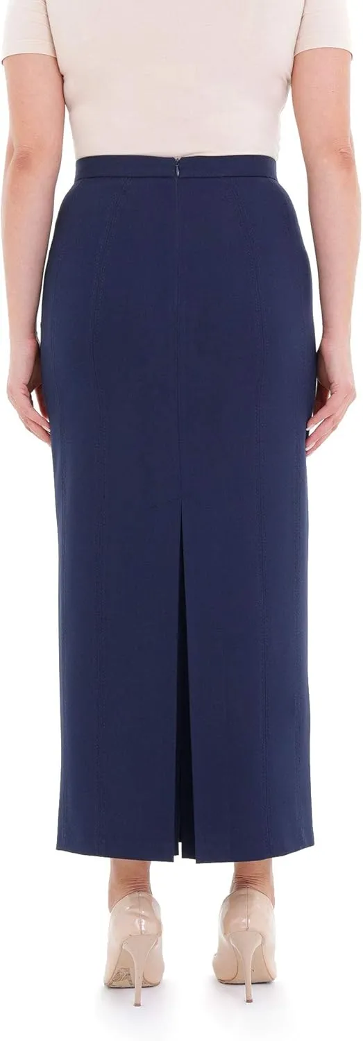G-Line Women's Maxi Pencil Skirts Kick Pleated on Back Side High Waist Elegant Business Long Dress Skirt Regular to Plus Size
