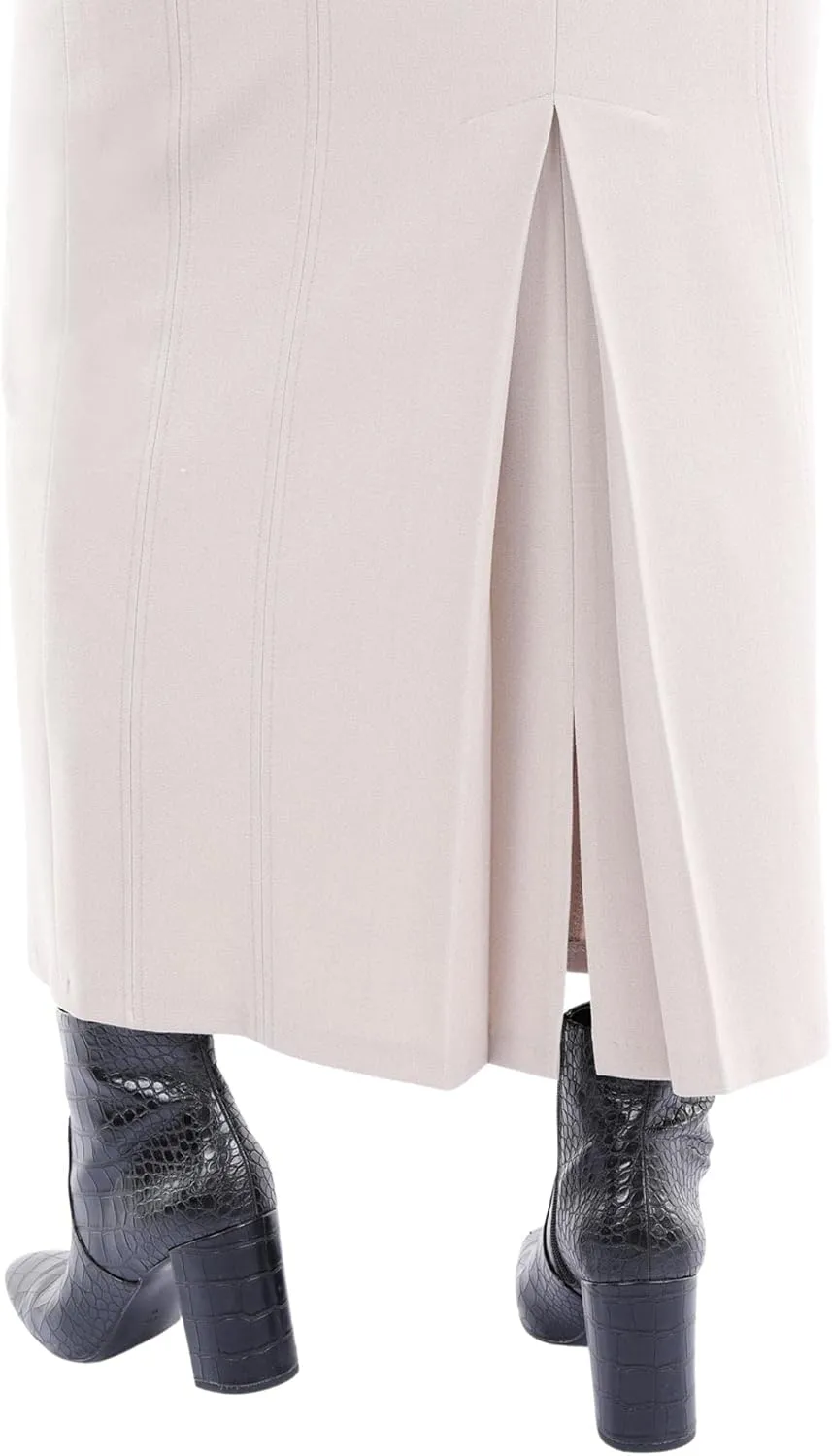 G-Line Women's Maxi Pencil Skirts Kick Pleated on Back Side High Waist Elegant Business Long Dress Skirt Regular to Plus Size