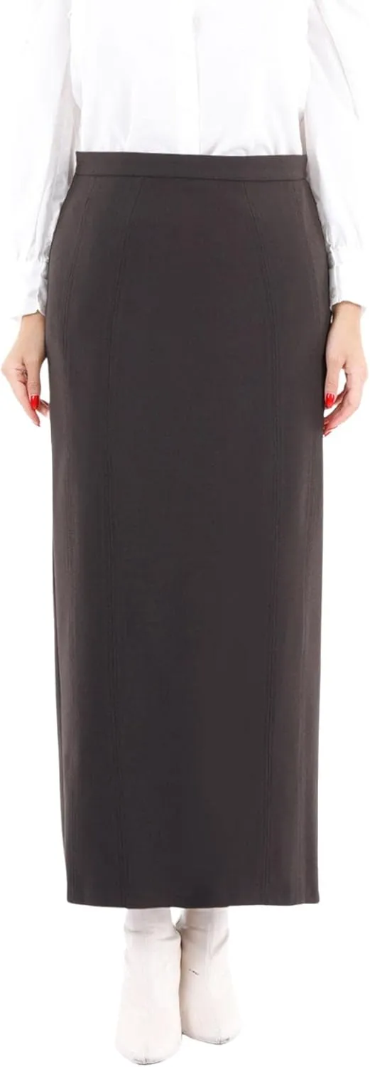 G-Line Women's Maxi Pencil Skirts Kick Pleated on Back Side High Waist Elegant Business Long Dress Skirt Regular to Plus Size