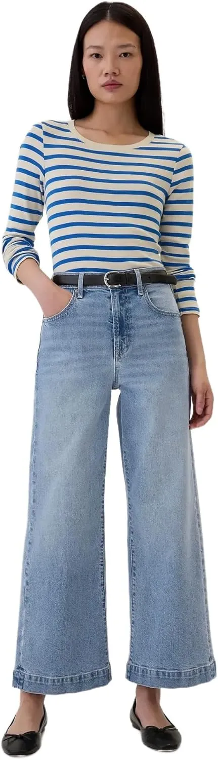 GAP Women's High Rise Wide Leg Cropped Jeans
