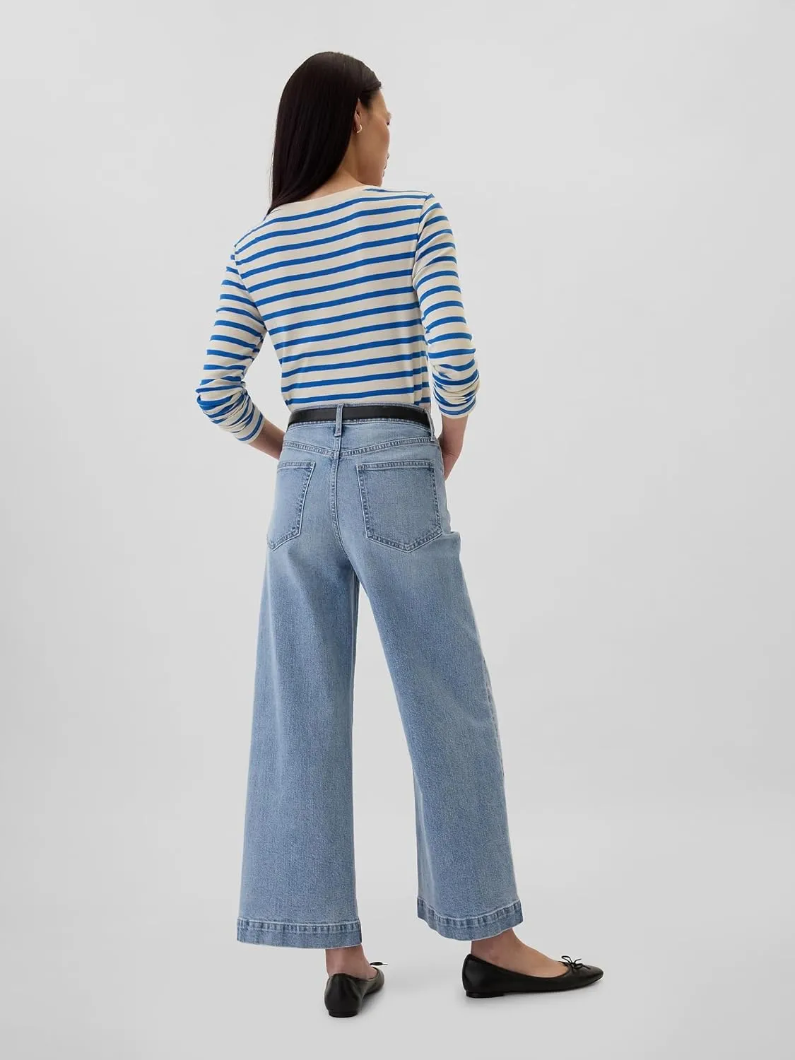 GAP Women's High Rise Wide Leg Cropped Jeans