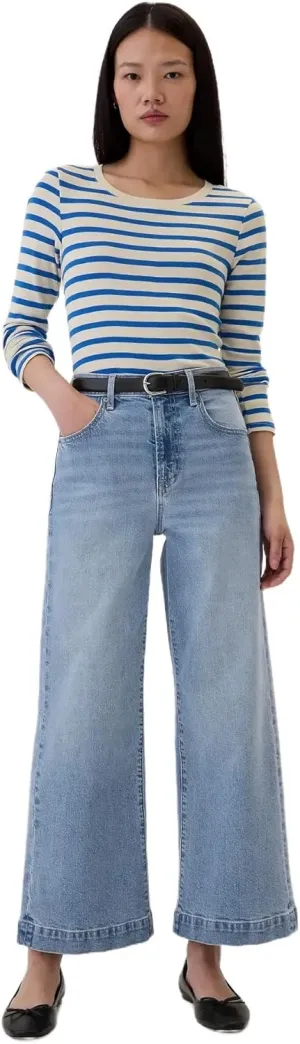 GAP Women's High Rise Wide Leg Cropped Jeans