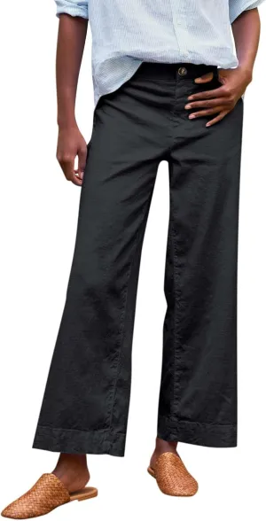 GOFULY Linen Pants for Women Casual Wide Straight Leg High Rise Casual Palazzo Pants 2025 Summer Solid Trousers with Pockets