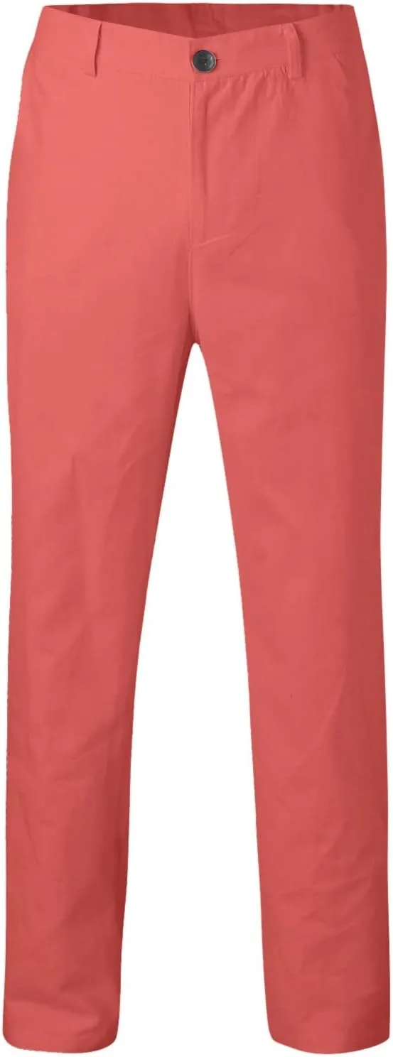 GOKKILRW Mens Slim Fit Dress Tapered Leg Pants Casual Business Office Work Pants Comfy Flat-Front Stretch Chino Golf Trousers
