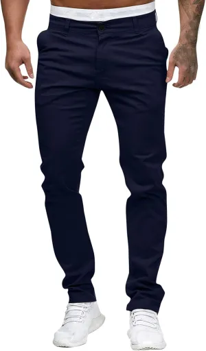 GOKKILRW Mens Slim Fit Golf Work Pants Flat-Front Stretch Chino Pants Casual Skinny Dress Pants Tapered Hiking Travel Pants