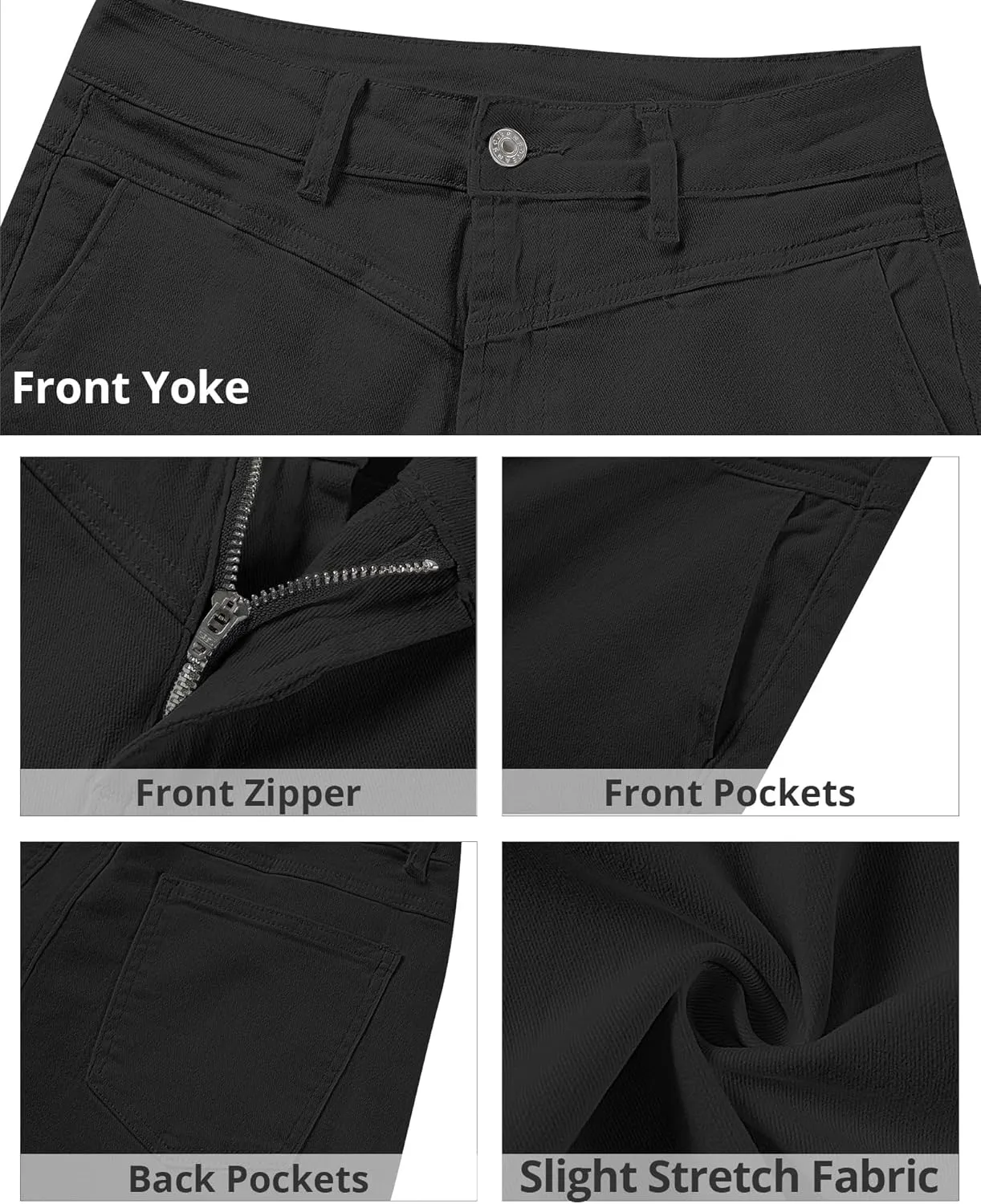 GRAPENT Wide Leg Jeans for Women Trendy Cropped High Waisted Front Yoke Casual Stretchy Denim Trousers Ankle Pants Jeans