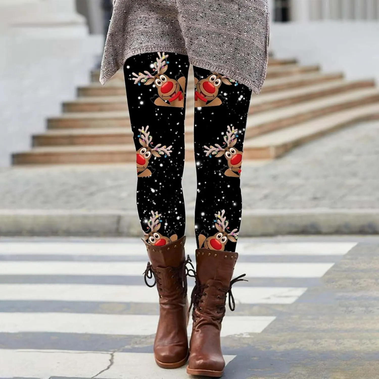 Halloween Leggings Pants for Women Elastic High Waist Yoga Pants Workout Pumpkins Ghost Print Slim Fit Lounge Pants