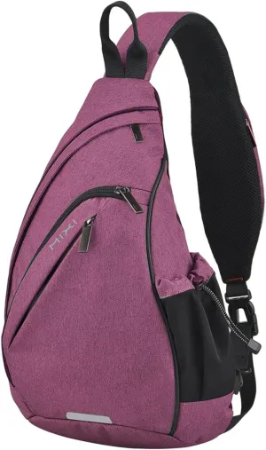 Hanke Sling Bag Men Backpack Unisex One Shoulder Bag Hiking Travel Backpack Crossbody with USB Port Versatile Casual Daypack