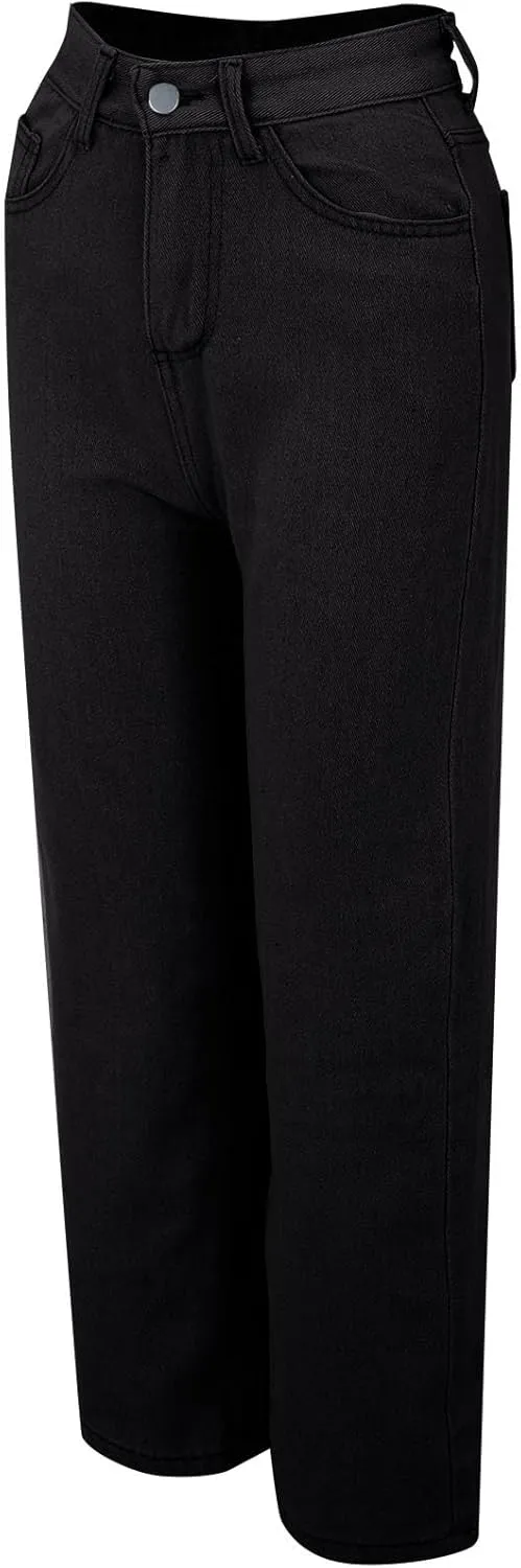 Hight Waisted Jeans for Women Trendy Casual Wide Leg Denim Sweatpants Plus Size Straight Leg Loose Fit Comfy Pants