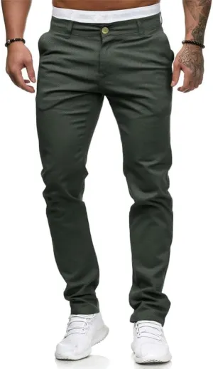 HUNGSON Men Skinny Slim Fit Casual Jeans Dyeing Stretch Straight Fashion Denim Pants