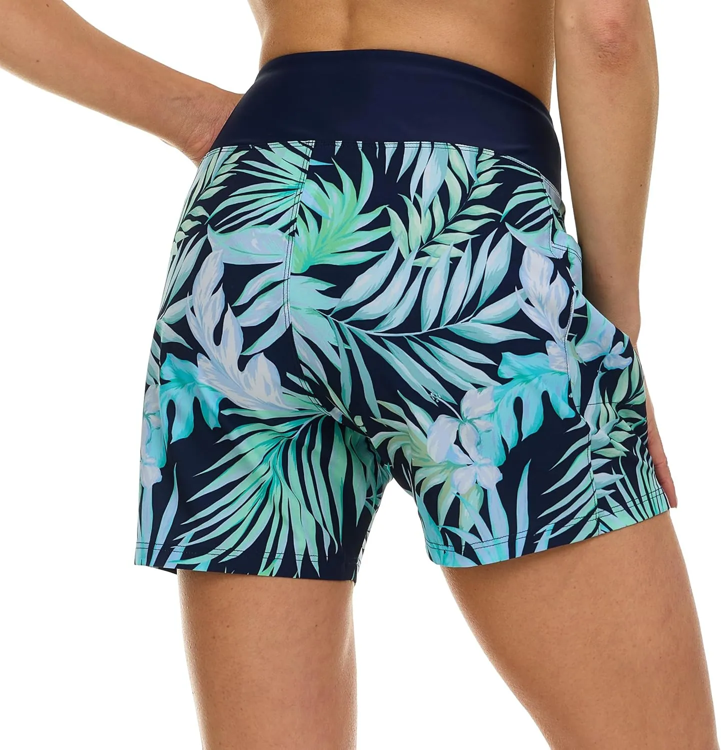 Hurley 5"/7" High Waisted Swim Shorts Women, Board Shorts with Pockets & Inner Liner, Quick Dry Swim Trunk, UPF 50 