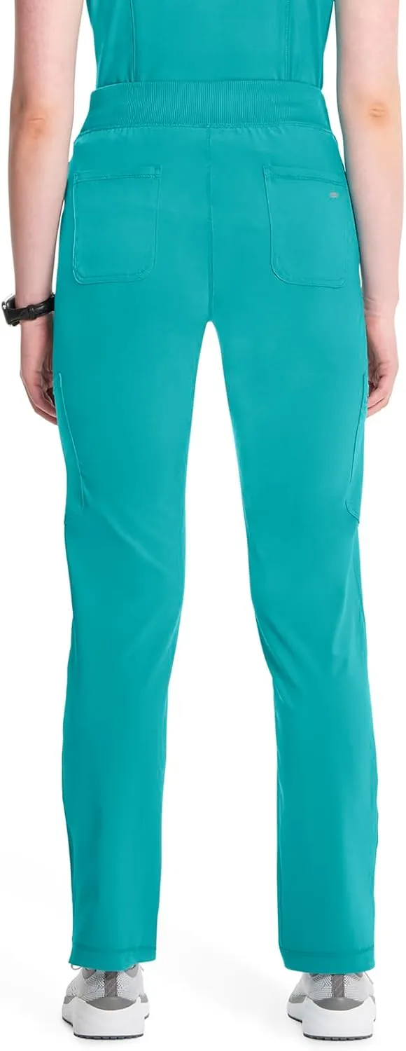 Infinity Cherokee Women's Scrub Pant Mid Rise Tapered Leg Pull-on Bottom with Moisture Wicking & 360 Stretch Fabric CK065A