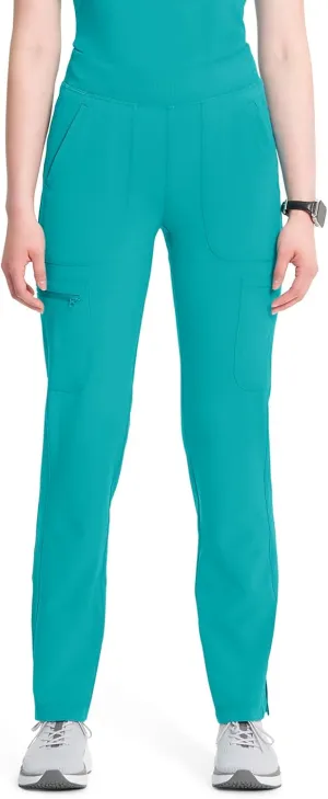 Infinity Cherokee Women's Scrub Pant Mid Rise Tapered Leg Pull-on Bottom with Moisture Wicking & 360 Stretch Fabric CK065A