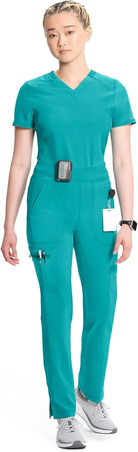 Infinity Cherokee Women's Scrub Pant Mid Rise Tapered Leg Pull-on Bottom with Moisture Wicking & 360 Stretch Fabric CK065A