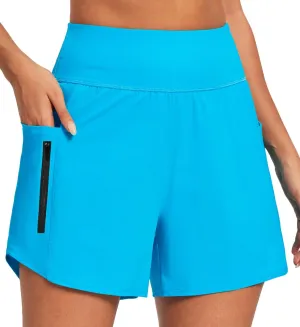 IUGA 5'' Swim Board Shorts Women High Waisted Beach Shorts for Women Quick Dry UPF 50  Swimsuit Bottoms with Liner