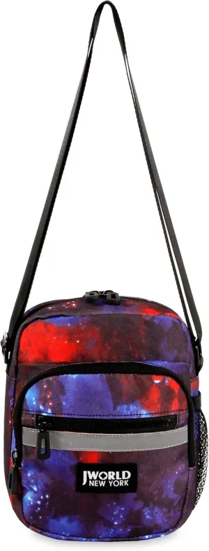 J World New York Crux Mens Crossbody Bag. Small Messenger Purse for Women, Galaxy
