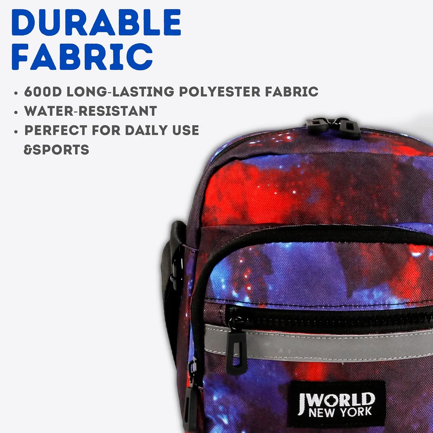 J World New York Crux Mens Crossbody Bag. Small Messenger Purse for Women, Galaxy