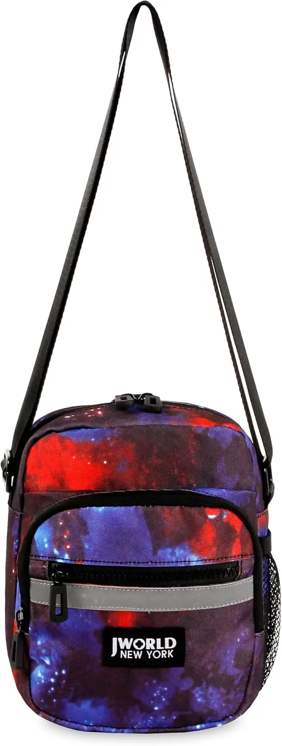 J World New York Crux Mens Crossbody Bag. Small Messenger Purse for Women, Galaxy