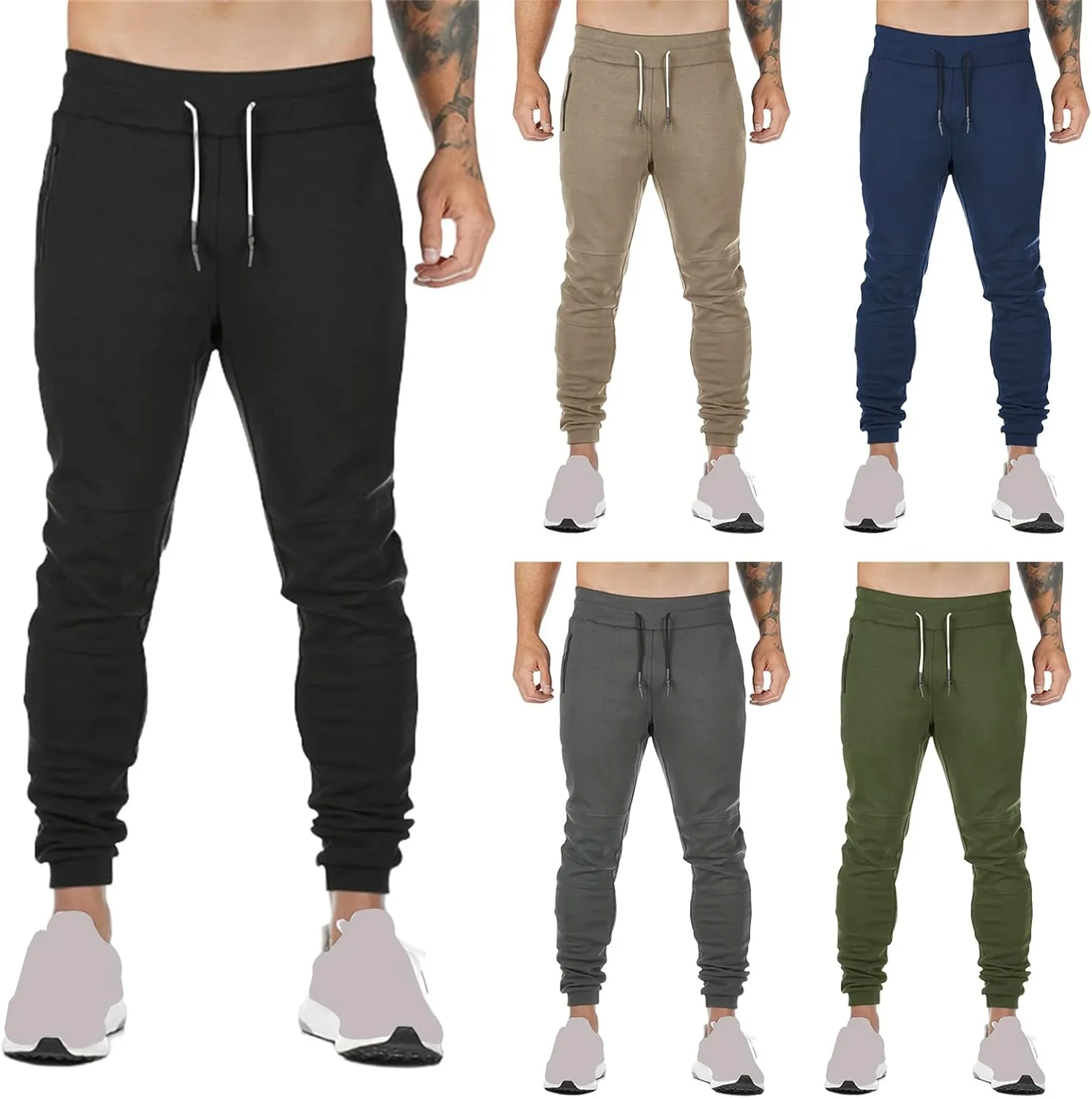Jogging Pants for Men Stretch Joggers Sport Slim Fit Casual Trousers Gym Cargo Fashion Lightweight Fall Sweatpants