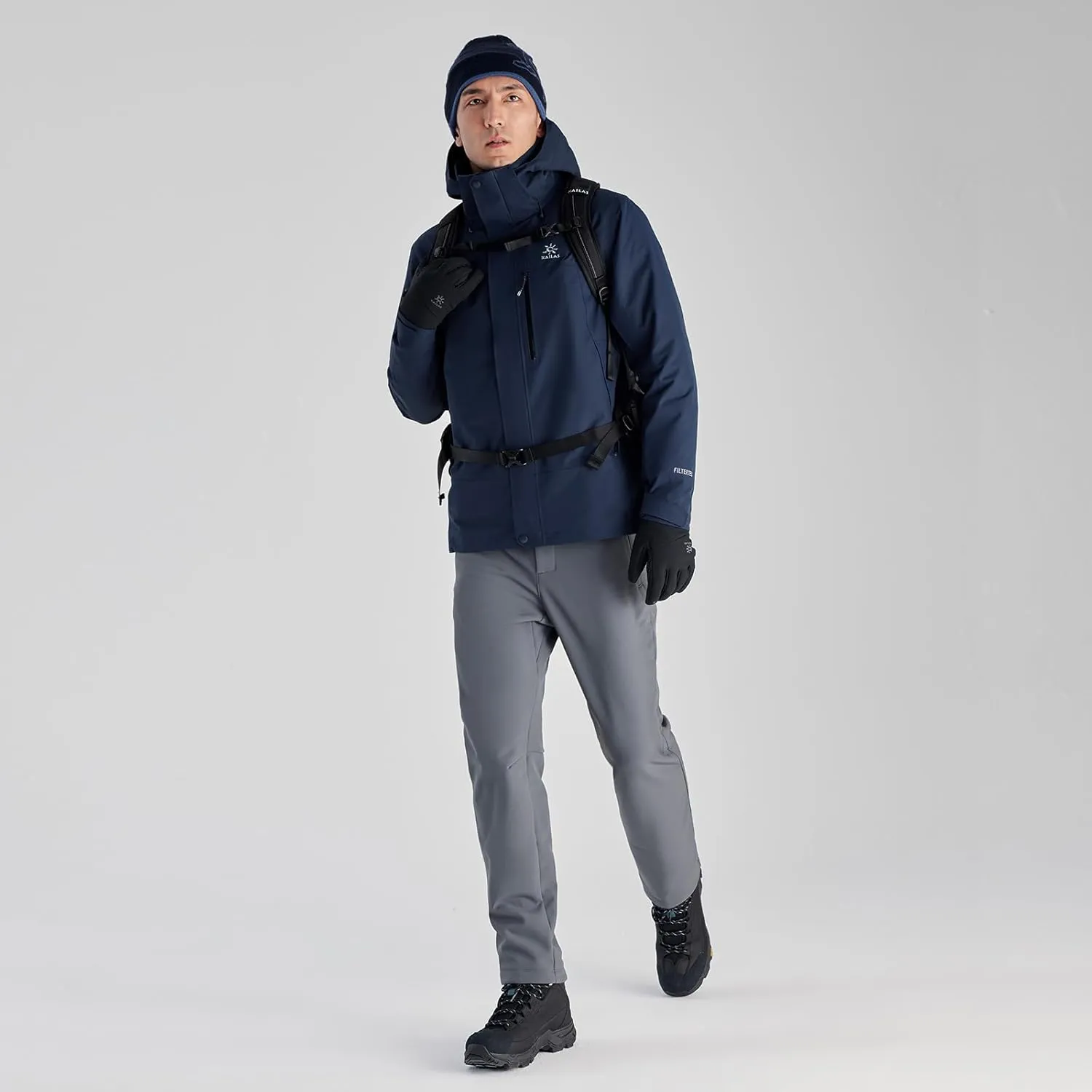 KAILAS Men's Ski Jacket Winter Coat Waterproof 3 in 1 Ski Jacket Windproof Snow Jacket Puffer Coat Down Fleece Lined