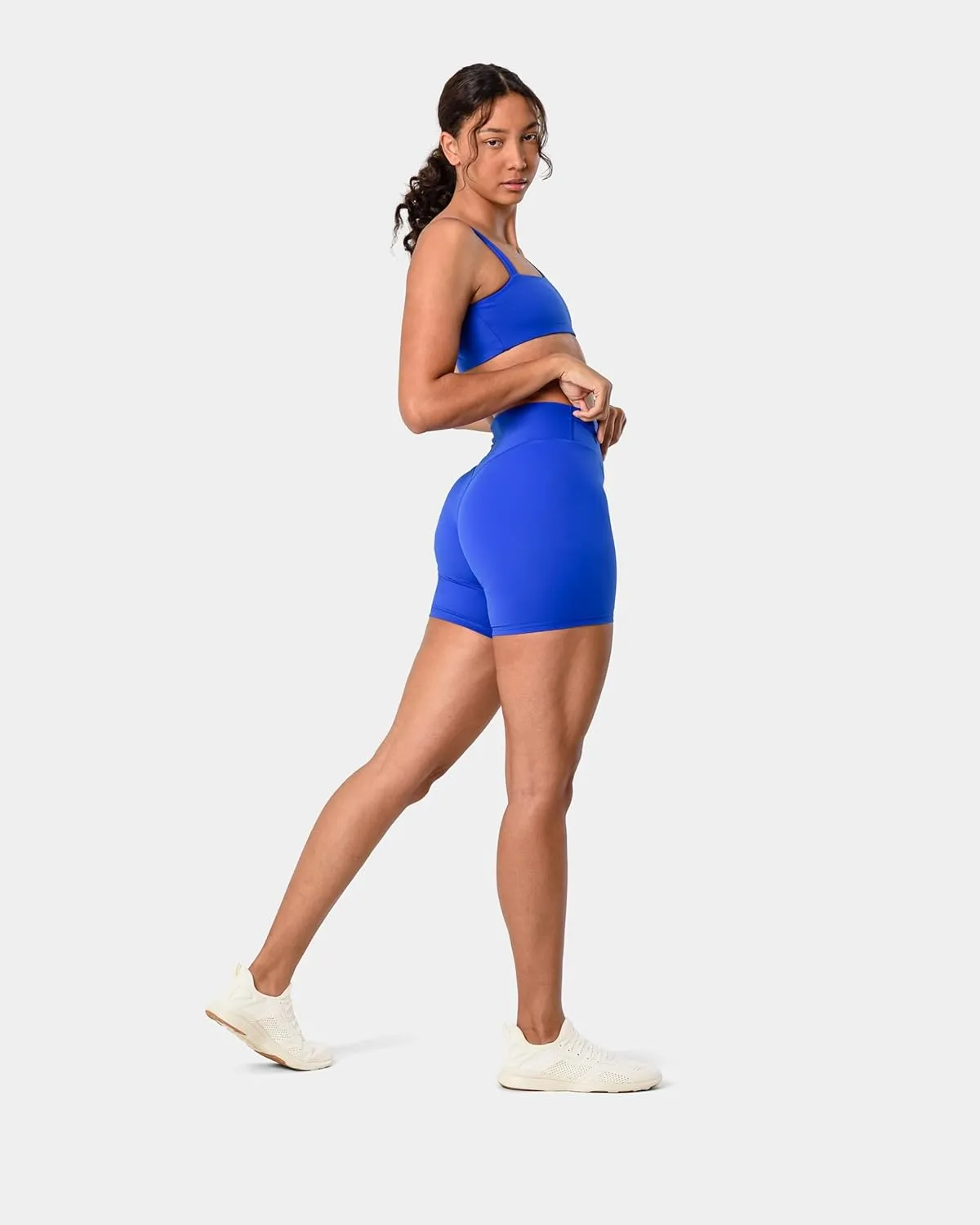 Kamo Fitness Serenity Shorts High Waisted 6" Inseam No Front Seam Thigh Friendly V Booty Seam Women's Biker Shorts