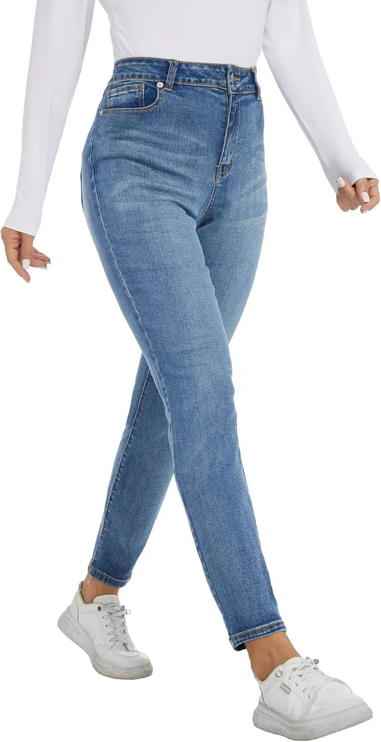 LICTZNEE Jeans for Women High Waist, Skinny Stretchy Jeans Slim Fit Leg Pants with Pockets Tummy Control Butt Lift