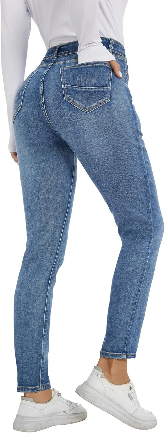 LICTZNEE Jeans for Women High Waist, Skinny Stretchy Jeans Slim Fit Leg Pants with Pockets Tummy Control Butt Lift