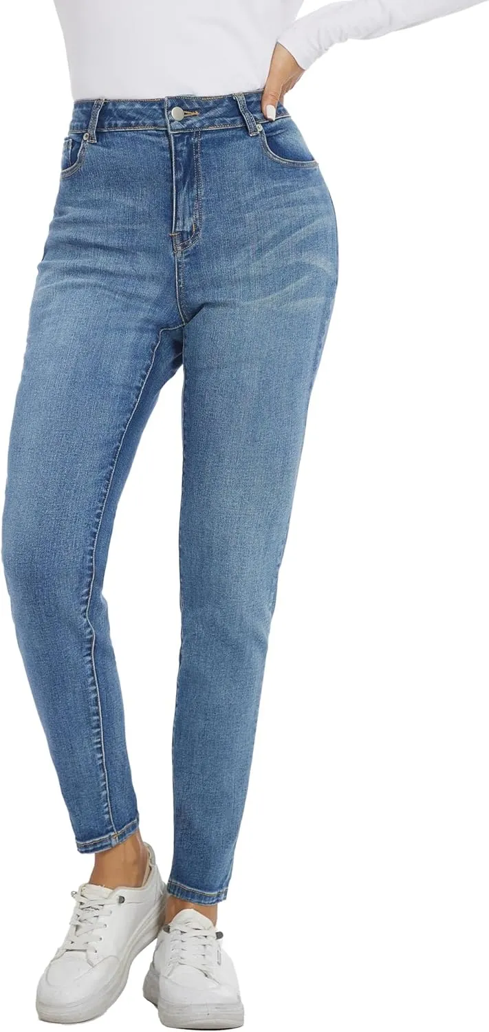 LICTZNEE Jeans for Women High Waist, Skinny Stretchy Jeans Slim Fit Leg Pants with Pockets Tummy Control Butt Lift