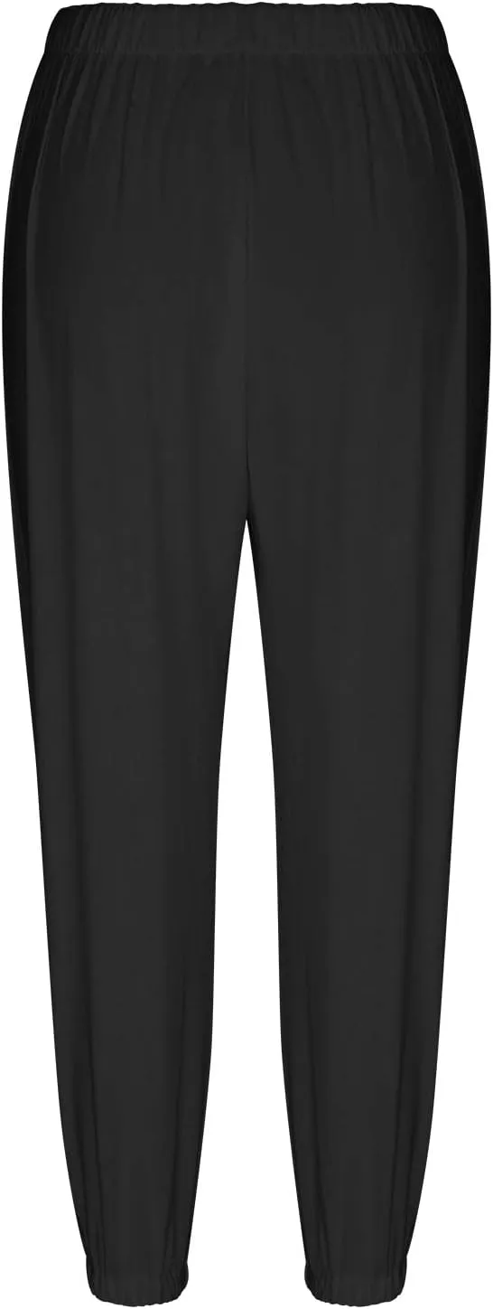 Lightweight Casual Summer Pants for Women Trendy Elastic High Waisted Cotton Linen Cropped Pant Trousers Loose Comfy