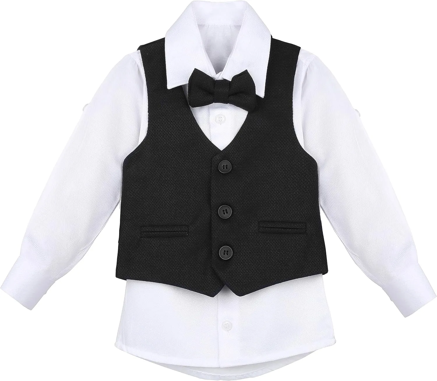 Lilax Boys Formal Suit 4 Piece Vest, Pants and Tie Dresswear Suit Set