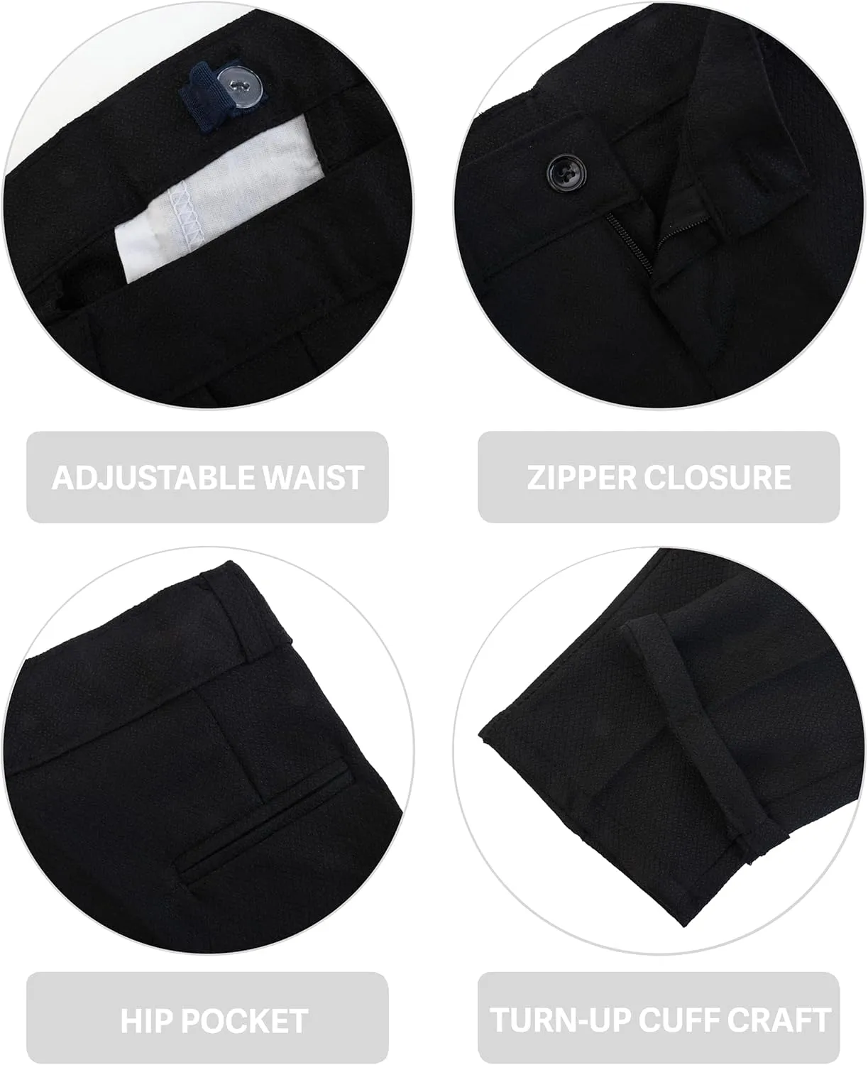 Lilax Boys Formal Suit 4 Piece Vest, Pants and Tie Dresswear Suit Set