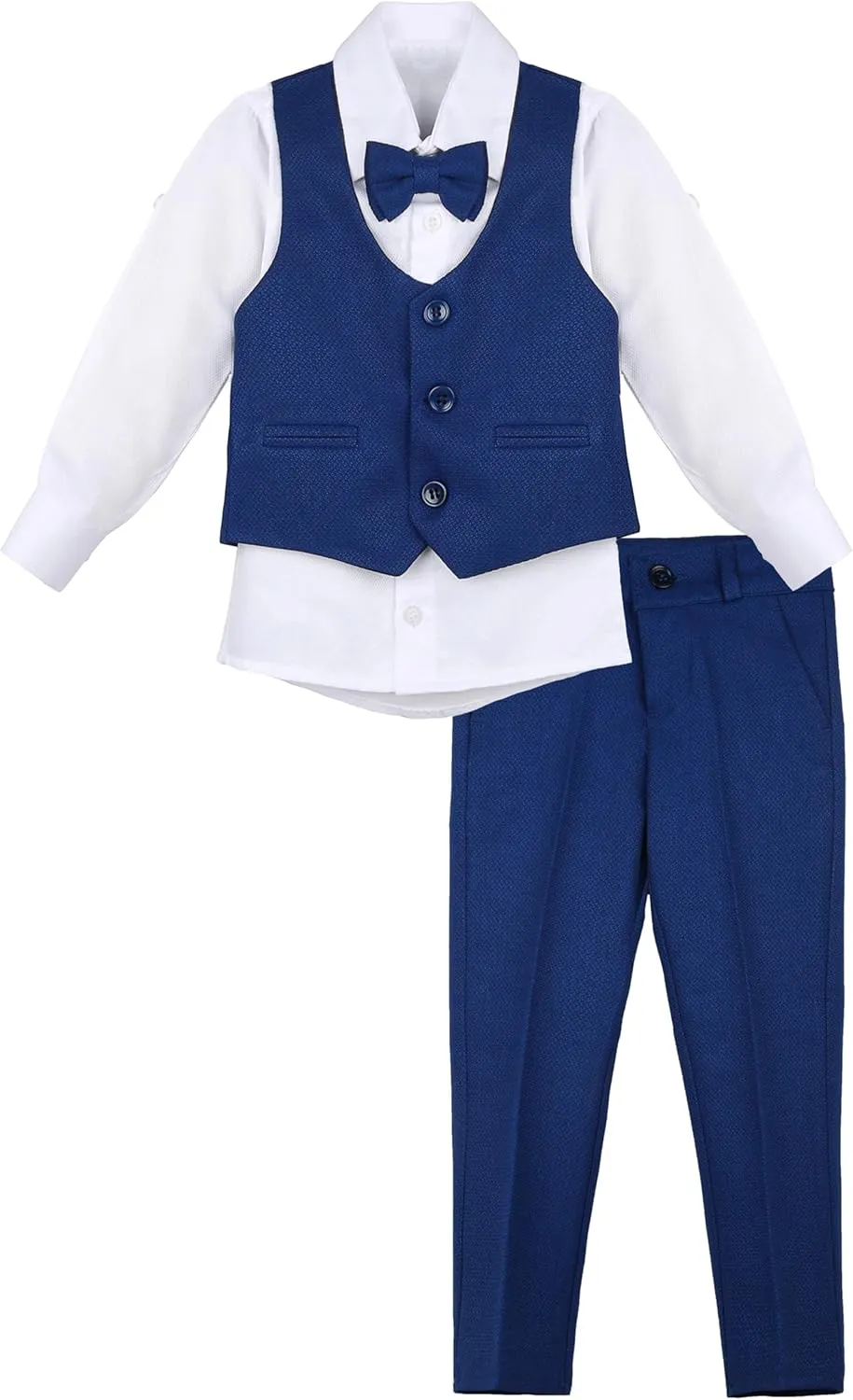 Lilax Boys Formal Suit 4 Piece Vest, Pants and Tie Dresswear Suit Set