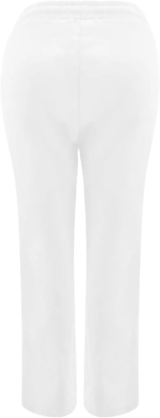 Linen Pants Women Summer Casual Lounge Pants Elastic High Waisted Long Pants Loose Fit Trousers with Pockets Slacks